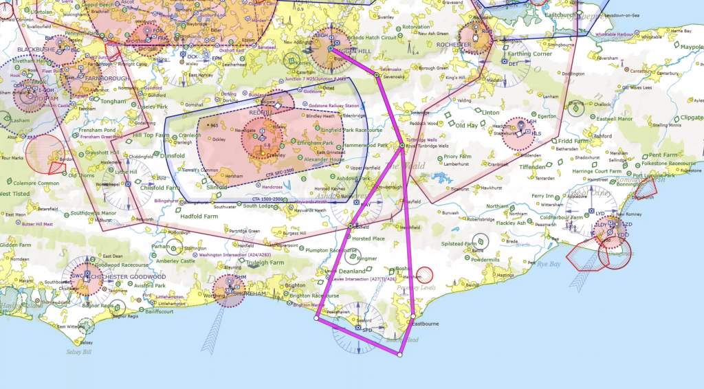 VFR flight around the East Sussex Coast