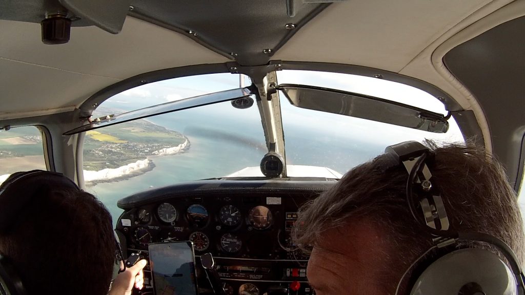 Dover cliffs from cockpit